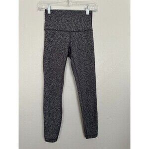 Lululemon Wunder Under High Rise Heathered Leggings Gray 24" Inseam Women's 4